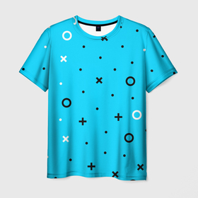 Мужская футболка 3D с принтом X O Плюсы и ноли в Белгороде, 100% полиэфир | прямой крой, круглый вырез горловины, длина до линии бедер | абстрактные | геометрия | классика | классические | нейтральные | спокойные | узор | узоры