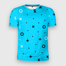 Мужская футболка 3D Slim с принтом X O Плюсы и ноли в Белгороде, 100% полиэстер с улучшенными характеристиками | приталенный силуэт, круглая горловина, широкие плечи, сужается к линии бедра | абстрактные | геометрия | классика | классические | нейтральные | спокойные | узор | узоры