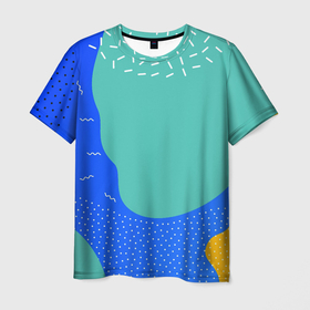 Мужская футболка 3D с принтом Geometry collor в Екатеринбурге, 100% полиэфир | прямой крой, круглый вырез горловины, длина до линии бедер | Тематика изображения на принте: абстрактные | геометрия | классика | классические | нейтральные | спокойные | узор | узоры