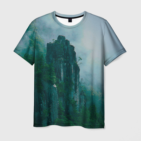 Мужская футболка 3D с принтом горы   скалы , 100% полиэфир | прямой крой, круглый вырез горловины, длина до линии бедер | abstract | pattern | texture | абстракция | горный мир | горы | краски | пятна красок | скалы | туризм | эффект красок