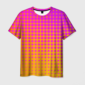 Мужская футболка 3D с принтом Желто розовый градиент в Курске, 100% полиэфир | прямой крой, круглый вырез горловины, длина до линии бедер | абстрактные | классика | классические | нейтральные | спокойные | узор | узоры