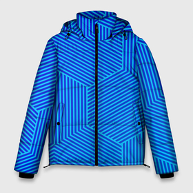 Мужская зимняя куртка 3D с принтом Blue geometry линии в Петрозаводске, верх — 100% полиэстер; подкладка — 100% полиэстер; утеплитель — 100% полиэстер | длина ниже бедра, свободный силуэт Оверсайз. Есть воротник-стойка, отстегивающийся капюшон и ветрозащитная планка. 

Боковые карманы с листочкой на кнопках и внутренний карман на молнии. | абстрактные | классика | классические | нейтральные | спокойные | узор | узоры