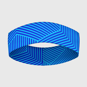Повязка на голову 3D с принтом Blue geometry линии в Тюмени,  |  | абстрактные | классика | классические | нейтральные | спокойные | узор | узоры