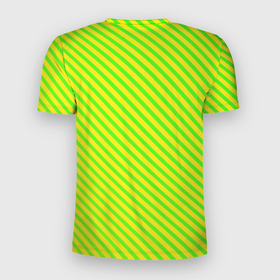 Мужская футболка 3D Slim с принтом Кислотный зеленый стиль в Санкт-Петербурге, 100% полиэстер с улучшенными характеристиками | приталенный силуэт, круглая горловина, широкие плечи, сужается к линии бедра | Тематика изображения на принте: абстрактные | классика | классические | нейтральные | спокойные | узор | узоры