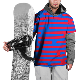 Накидка на куртку 3D с принтом Красно синие полосы в Тюмени, 100% полиэстер |  | Тематика изображения на принте: абстрактные | классика | классические | нейтральные | спокойные | узор | узоры
