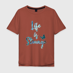 Мужская футболка хлопок Oversize с принтом Life Is Strange blue butterfly в Тюмени, 100% хлопок | свободный крой, круглый ворот, “спинка” длиннее передней части | butterfly | life is strange | бабочка | жизнь странная штука | игры