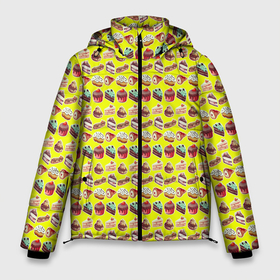 Мужская зимняя куртка 3D с принтом Для любителей эклеров в Екатеринбурге, верх — 100% полиэстер; подкладка — 100% полиэстер; утеплитель — 100% полиэстер | длина ниже бедра, свободный силуэт Оверсайз. Есть воротник-стойка, отстегивающийся капюшон и ветрозащитная планка. 

Боковые карманы с листочкой на кнопках и внутренний карман на молнии. | булочка | выпечка | джем | лакомство | мороженное | сладкое | сладости