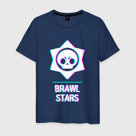Мужская футболка хлопок с принтом Brawl Stars в стиле Glitch и Баги Графики в Белгороде, 100% хлопок | прямой крой, круглый вырез горловины, длина до линии бедер, слегка спущенное плечо. | 