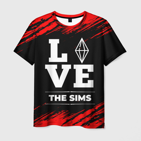 Мужская футболка 3D с принтом The Sims Love Классика в Кировске, 100% полиэфир | прямой крой, круглый вырез горловины, длина до линии бедер | 