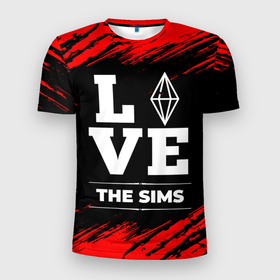 Мужская футболка 3D Slim с принтом The Sims Love Классика в Кировске, 100% полиэстер с улучшенными характеристиками | приталенный силуэт, круглая горловина, широкие плечи, сужается к линии бедра | 