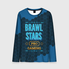 Мужской лонгслив 3D с принтом Игра Brawl Stars: PRO Gaming в Курске, 100% полиэстер | длинные рукава, круглый вырез горловины, полуприлегающий силуэт | brawl stars | logo | pro | бравл старс | игра | игры | лого | логотип | символ | соты