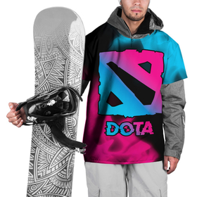 Накидка на куртку 3D с принтом Dota Neon Gradient в Белгороде, 100% полиэстер |  | dota | logo | градиент | дота | игра | игры | лого | логотип | неон | огонь | пламя | символ