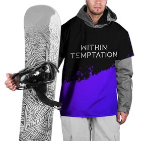 Накидка на куртку 3D с принтом Within Temptation Purple Grunge в Тюмени, 100% полиэстер |  | 