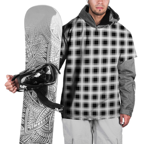Накидка на куртку 3D с принтом Black and white tartan check в Тюмени, 100% полиэстер |  | black and white | tartan | клетка | клетчатый узор | узор в клетку | черно белый | шотландка