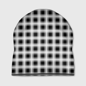Шапка 3D с принтом Black and white tartan check в Петрозаводске, 100% полиэстер | универсальный размер, печать по всей поверхности изделия | black and white | tartan | клетка | клетчатый узор | узор в клетку | черно белый | шотландка