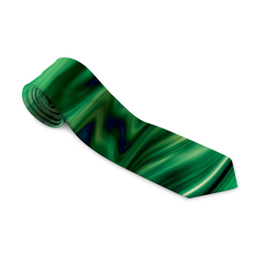 Галстук 3D с принтом Абстрактный узор в зеленых тонах в Белгороде, 100% полиэстер | Длина 148 см; Плотность 150-180 г/м2 | абстрактный узор | зеленый | оттенки зеленого | разводы | размытый узор | текстура краски