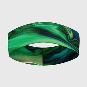 Повязка на голову 3D с принтом Абстрактный узор в зеленых тонах в Тюмени,  |  | абстрактный узор | зеленый | оттенки зеленого | разводы | размытый узор | текстура краски
