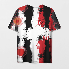 Мужская футболка 3D с принтом Живописная Абстракция в Тюмени, 100% полиэфир | прямой крой, круглый вырез горловины, длина до линии бедер | абстракция | белый | живопись | искусство | контраст | краска | красный | палитра | чёрный