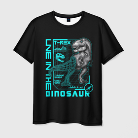 Мужская футболка 3D с принтом Хищный динозавр тираннозавр в Екатеринбурге, 100% полиэфир | прямой крой, круглый вырез горловины, длина до линии бедер | dinosaur | rex | t rex | tyrannosaurus | tyrannosaurus rex | динозавр | т рекс | тираннозавр | тиранозавр рекс | хищные динозавры рекс
