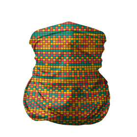 Бандана-труба 3D с принтом Квадратный хаос в Екатеринбурге, 100% полиэстер, ткань с особыми свойствами — Activecool | плотность 150‒180 г/м2; хорошо тянется, но сохраняет форму | квадраты | пикселы | прямоугольники | узор | цвет