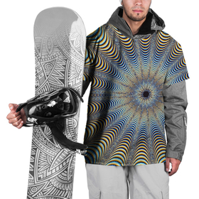 Накидка на куртку 3D с принтом Туннель   оптическая иллюзия в Санкт-Петербурге, 100% полиэстер |  | 3d | 3д | арт | волны | геометрия | гипно | гипноарт | гипнотический | оптическая иллюзия | туннель