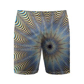 Мужские шорты спортивные с принтом Туннель   оптическая иллюзия в Белгороде,  |  | 3d | 3д | арт | волны | геометрия | гипно | гипноарт | гипнотический | оптическая иллюзия | туннель