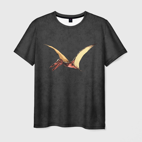 Мужская футболка 3D с принтом Pterosaura в Тюмени, 100% полиэфир | прямой крой, круглый вырез горловины, длина до линии бедер | Тематика изображения на принте: pterosaura | динозавры с крыльями | крылатые динозавры | крылатые ящеры | летающие динозавры | летающие ящеры | птерозавр