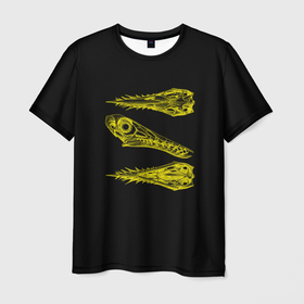 Мужская футболка 3D с принтом Pterosaura череп в Санкт-Петербурге, 100% полиэфир | прямой крой, круглый вырез горловины, длина до линии бедер | Тематика изображения на принте: крылатые динозавры | крылатые ящеры | летающие динозавры | птерозавр