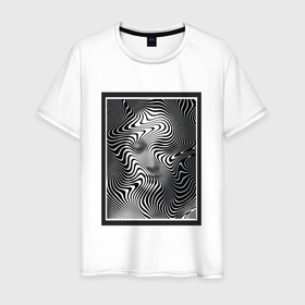 Мужская футболка хлопок с принтом Женский портрет   оптическая иллюзия в Санкт-Петербурге, 100% хлопок | прямой крой, круглый вырез горловины, длина до линии бедер, слегка спущенное плечо. | 3d | 3д | гипно | девушка | женский портрет | женщина | оптическая иллюзия | оптические иллюзии | портрет