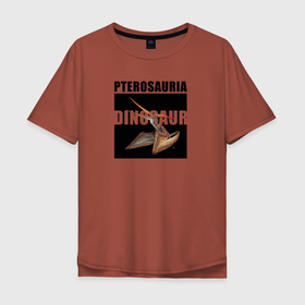 Мужская футболка хлопок Oversize с принтом Динозавр с крыльями в Санкт-Петербурге, 100% хлопок | свободный крой, круглый ворот, “спинка” длиннее передней части | pterosaura | динозавры с крыльями | крылатые динозавры | крылатые ящеры | летающие динозавры | летающие ящеры | птерозавр