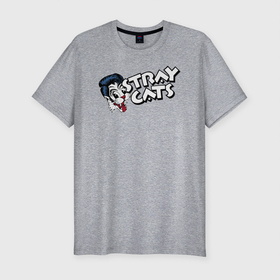 Мужская футболка хлопок Slim с принтом StrayCats в Санкт-Петербурге, 92% хлопок, 8% лайкра | приталенный силуэт, круглый вырез ворота, длина до линии бедра, короткий рукав | cat | stray | бродячий | кот | котейка | котик | приключение | стрэй