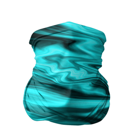 Бандана-труба 3D с принтом Неоновый бирюзовый мраморный узор в Белгороде, 100% полиэстер, ткань с особыми свойствами — Activecool | плотность 150‒180 г/м2; хорошо тянется, но сохраняет форму | абстрактный узор | бирюзовый | мрамор | неоновый | неоновый узор | черные разводы