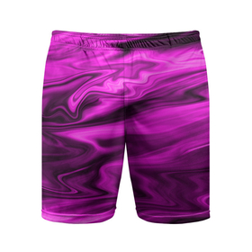 Мужские шорты спортивные с принтом Розово пурпурный закат в Екатеринбурге,  |  | абстрактный узор | малиновый | мрамор | мраморный узор | пурпурный | пятна | разводы | размытый фон