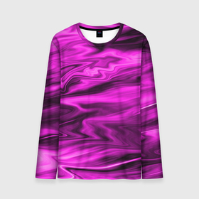 Мужской лонгслив 3D с принтом Розово пурпурный закат в Екатеринбурге, 100% полиэстер | длинные рукава, круглый вырез горловины, полуприлегающий силуэт | абстрактный узор | малиновый | мрамор | мраморный узор | пурпурный | пятна | разводы | размытый фон