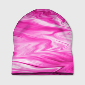 Шапка 3D с принтом Розовая мраморная текстура в Курске, 100% полиэстер | универсальный размер, печать по всей поверхности изделия | Тематика изображения на принте: абстрактный узор | мрамор | мраморный узор | пятна | разводы | розовый | розовый мрамор