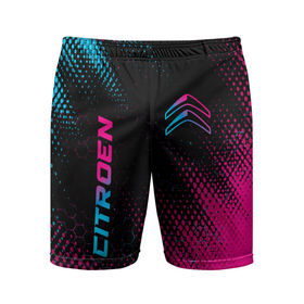 Мужские шорты спортивные с принтом Citroen   Neon Gradient ,  |  | 