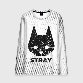 Мужской лонгслив 3D с принтом Stray с потертостями на светлом фоне в городе Новоалтайск, 100% полиэстер | длинные рукава, круглый вырез горловины, полуприлегающий силуэт | 