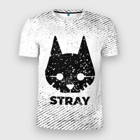 Мужская футболка 3D Slim с принтом Stray с потертостями на светлом фоне в городе Новоалтайск, 100% полиэстер с улучшенными характеристиками | приталенный силуэт, круглая горловина, широкие плечи, сужается к линии бедра | 