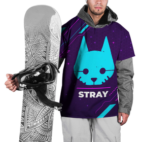 Накидка на куртку 3D с принтом Символ Stray в неоновых цветах на темном фоне в городе Новоалтайск, 100% полиэстер |  | 