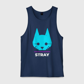 Мужская майка хлопок с принтом Символ Stray в неоновых цветах в городе Новоалтайск, 100% хлопок |  | 