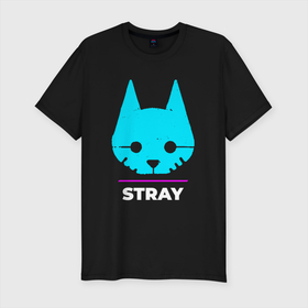 Мужская футболка хлопок Slim с принтом Символ Stray в неоновых цветах в городе Новоалтайск, 92% хлопок, 8% лайкра | приталенный силуэт, круглый вырез ворота, длина до линии бедра, короткий рукав | 