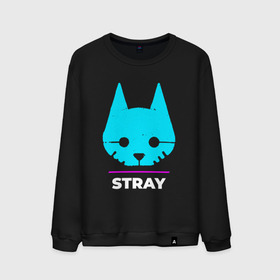 Мужской свитшот хлопок с принтом Символ Stray в неоновых цветах в городе Новоалтайск, 100% хлопок |  | 