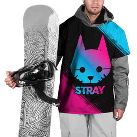 Накидка на куртку 3D с принтом Stray   Neon Gradient в Кировске, 100% полиэстер |  | 
