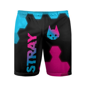 Мужские шорты спортивные с принтом Stray: Neon Gradient ,  |  | 