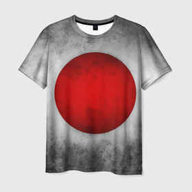 Мужская футболка 3D с принтом Japan flag on chrome , 100% полиэфир | прямой крой, круглый вырез горловины, длина до линии бедер | japan | азия | страны | флаг японии | япония