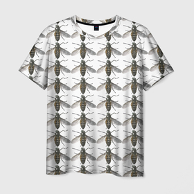 Мужская футболка 3D с принтом Много мух в Санкт-Петербурге, 100% полиэфир | прямой крой, круглый вырез горловины, длина до линии бедер | муха | мухи | мушка | насекомые | паттерн | принт