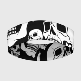 Повязка на голову 3D с принтом Черепа  чёрный фон в Тюмени,  |  | Тематика изображения на принте: на чёрном фоне | паттерн | скелет | текстура | череп | черепа | черепки | чёрный фон
