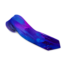 Галстук 3D с принтом Purple splashes в Белгороде, 100% полиэстер | Длина 148 см; Плотность 150-180 г/м2 | abstraction | blue | bright | brush | multicoloured | paint | pink | purple | splashes | абстракция | арт | брызги | кисть | краска | рисунок | розовый | синий | темный | фиолетовый | яркий