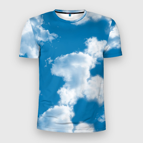 Мужская футболка 3D Slim с принтом Небо в облаках в Белгороде, 100% полиэстер с улучшенными характеристиками | приталенный силуэт, круглая горловина, широкие плечи, сужается к линии бедра | небо | облака | природа | тучи | фото
