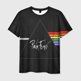 Мужская футболка 3D с принтом Pink Floyd black theam в Петрозаводске, 100% полиэфир | прямой крой, круглый вырез горловины, длина до линии бедер | pink floyd | музыка | пинк флойд | рок | треугольник пинк флойд